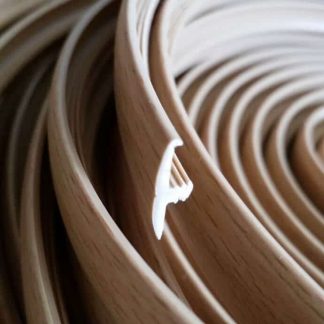 Beech woodgrain Single lipped T-trim edging