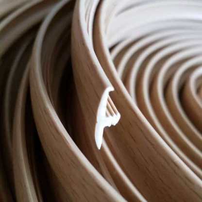 Beech woodgrain Single lipped T-trim edging