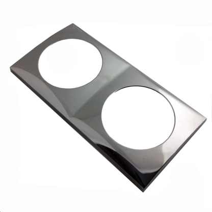 Berker Double Chrome fascia cover / frame for all 240V & 12V berker sockets & switches