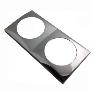 Berker Double Chrome fascia cover / frame for all 240V & 12V berker sockets & switches