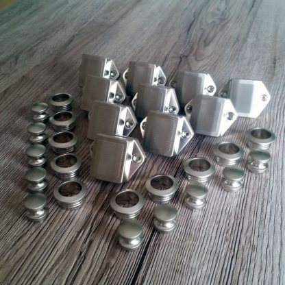 Pearl Nickle effect Mini push lock - Image 3