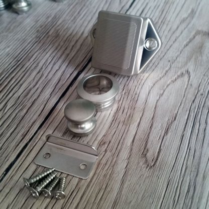 Pearl Nickle effect Mini push lock - Image 2