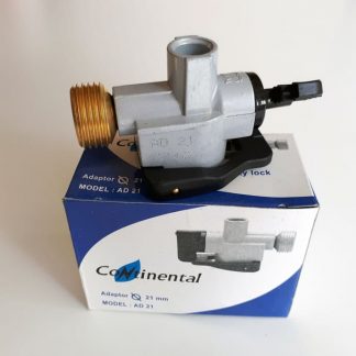 Gas lpg none regulating 21mm clip on adaptor with safety lock.