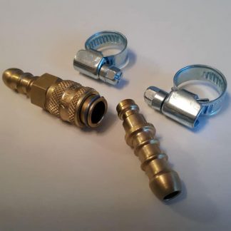 Quick release coupling fulham nozzle both ends  worm drive clips