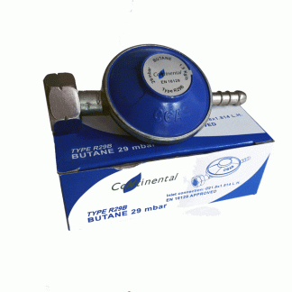 Butane gas regulator 29 mbar screw on for 4.5kg bottles