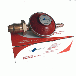 Propane gas regulator 37 mbar screw on for 4.5kg bottles