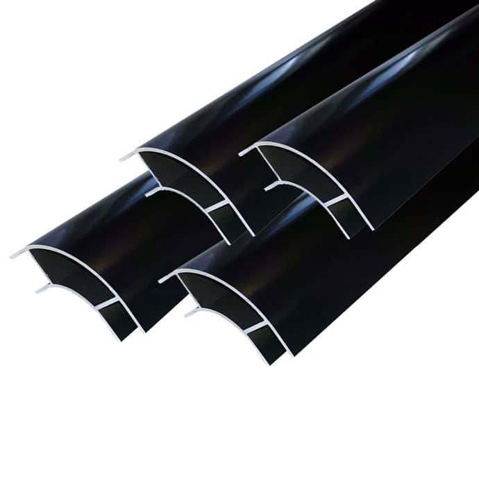 Aluminium Large Black satin curved corner profile