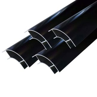 Aluminium Large Black satin curved corner profile