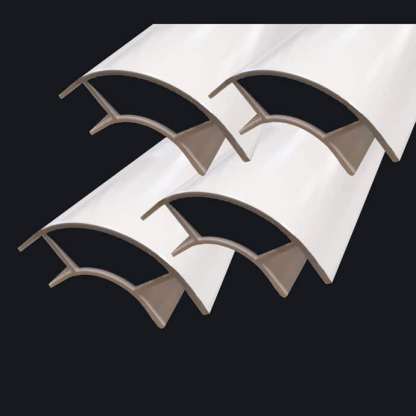 Aluminium Large White satin Curved corner profile