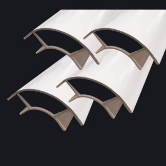 Aluminium Large White satin Curved corner profile