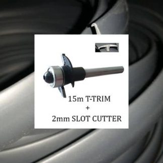 15 meters Dark Gray single lip t trim   2mm slot cutter