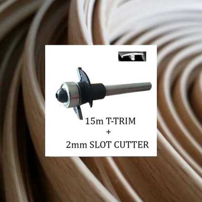 15 meters Beech single lip t trim + 2mm slot cutter