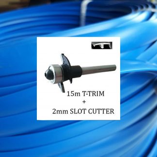 15 meters Blue single lip t trim + 2mm slot cutter