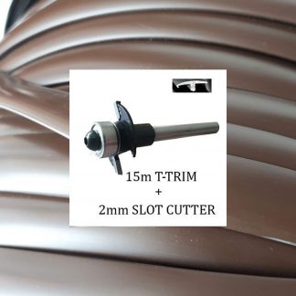 15 meters Brown single lip t trim + 2mm slot cutter