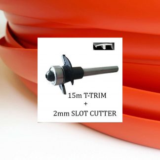 15 meters Orange single lip t trim + 2mm slot cutter