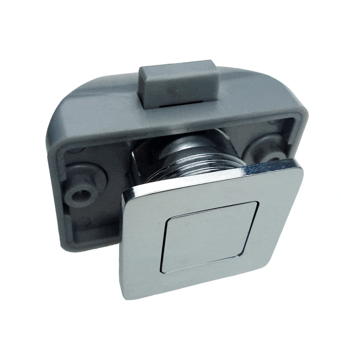 Chrome Square flush fit push Lock