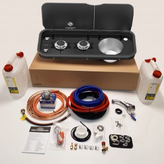 Thetford Topline 111 Double Burner Hob and Right-Hand Sink with Hot/Cold Water Installation Kit