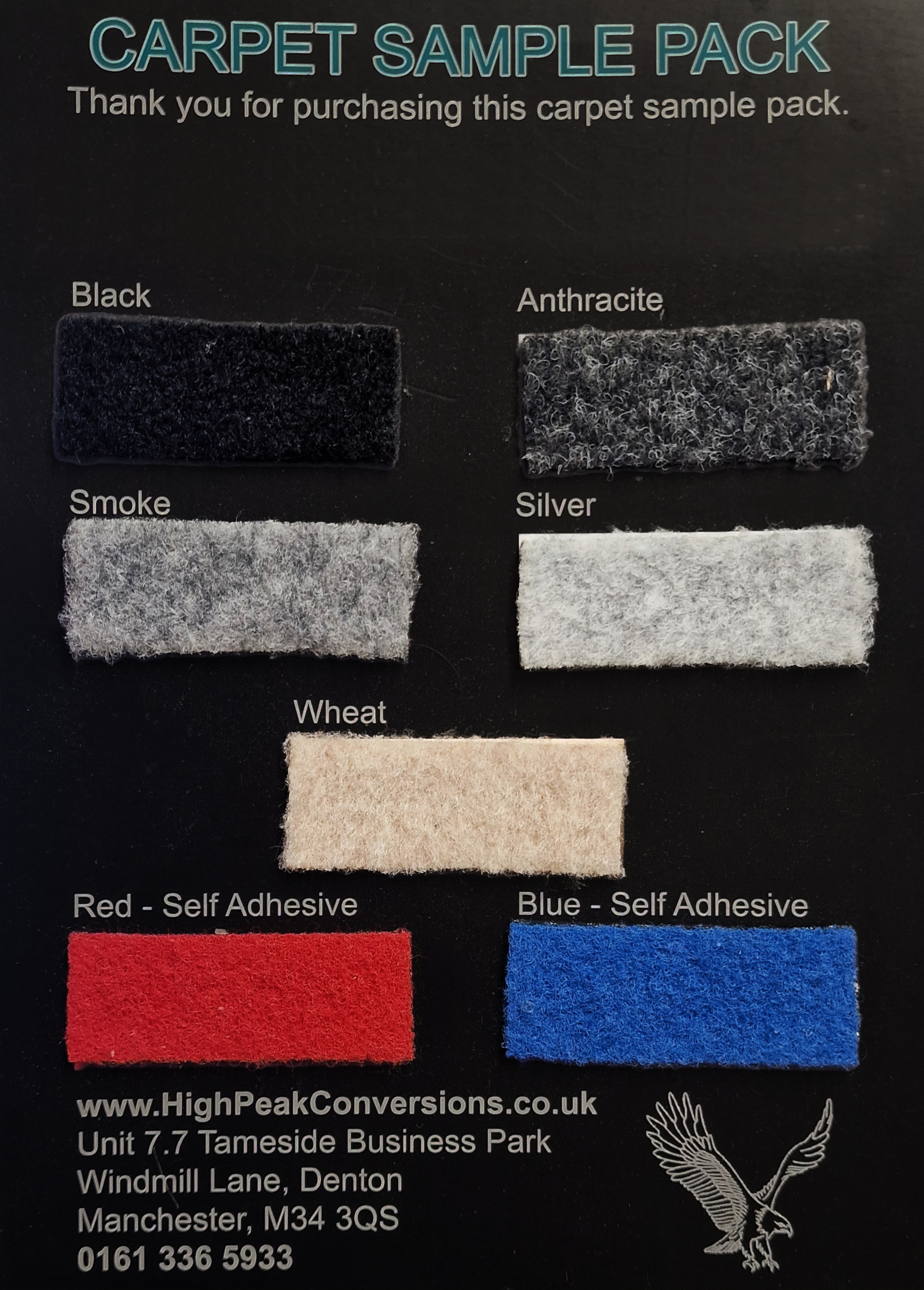 7 Van-lining carpet samples