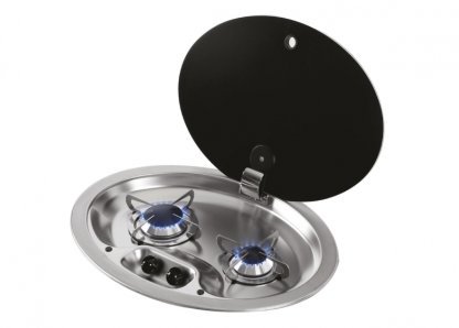 CAN Oval 2 burner stainless steel hob