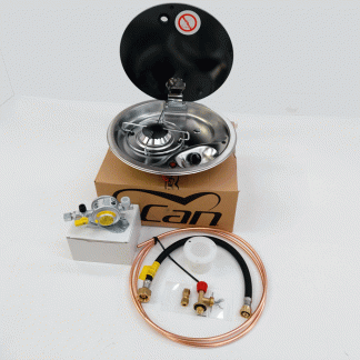 CAN FC1345 - 1 Burner Stainless steel hob with Truma bulkhead installation kit