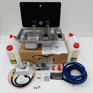 Can Sink & Hob (left hand sink) FL1324 + GOK bulkhead installation Kit