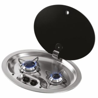CAN Oval 2 burner stainless steel hob