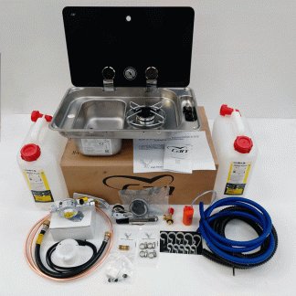 Can Sink & Hob (left hand sink) FL1324 + GOK bulkhead installation Kit