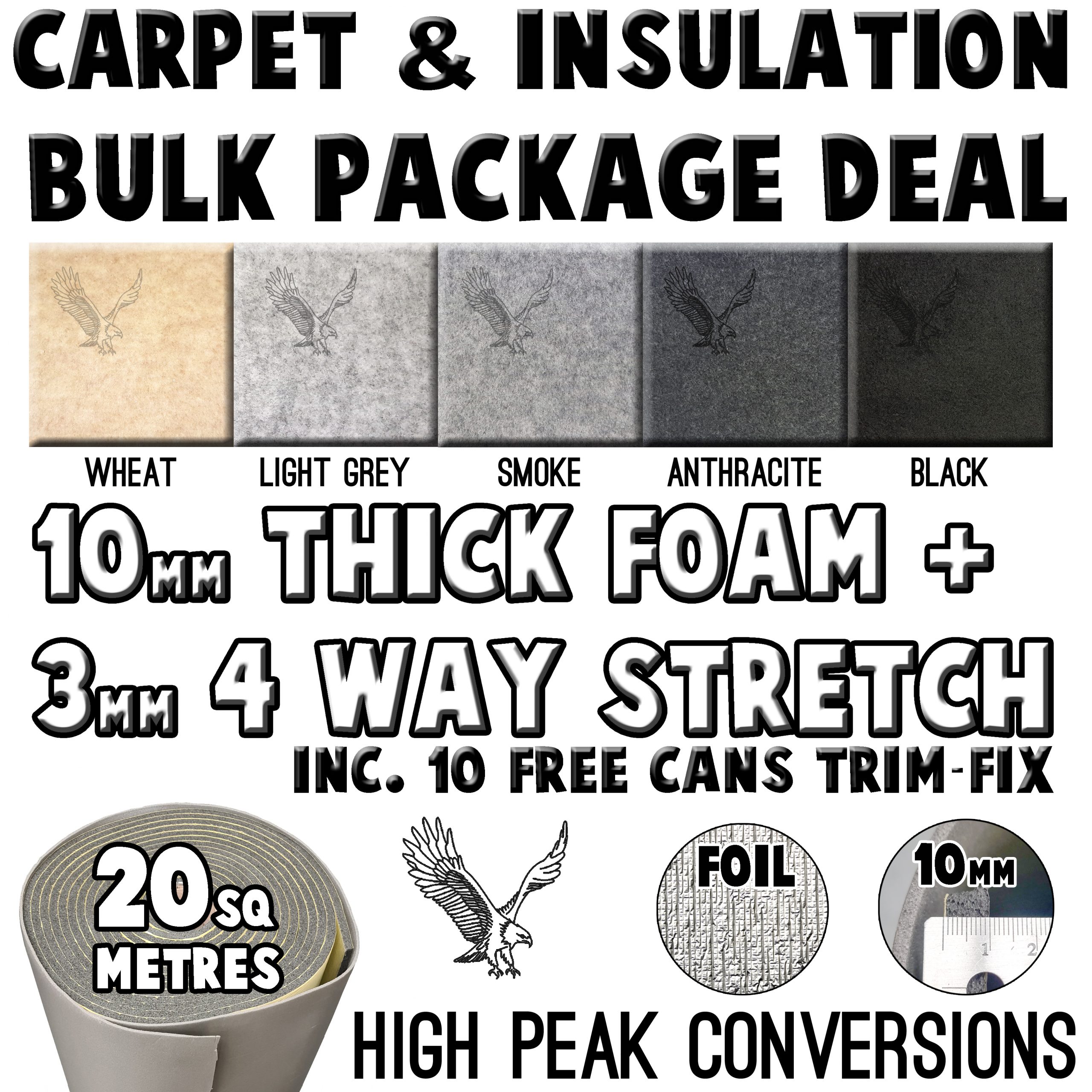 Carpet and Insulation Package Deal 20Sq Metres