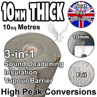 Thermal Acoustic 3-in-1 Insulation 10mm Thick - 10 Sqm Vapour Barrier