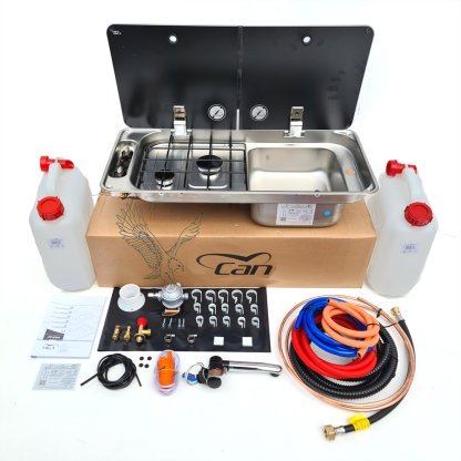 Can FL1401 RH Double Burner Hob/ Sink with Hot/Cold Kit