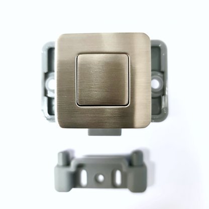 Brushed Nickel Square push Lock - Flush Fit