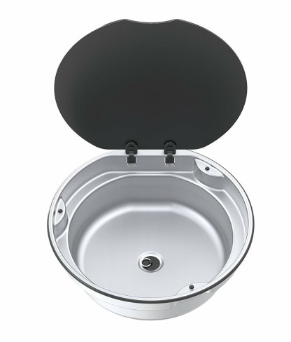 Thetford Round Sink - Series 30 Bowl with Black Lid