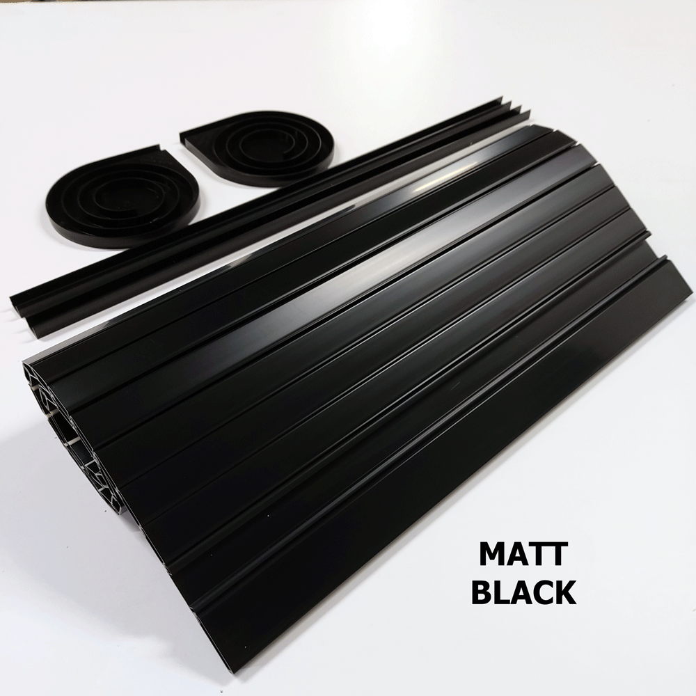 Matt Black Campervan Tambour Door