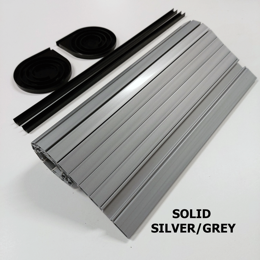 Solid Silver Effect Campervan Tambour Door
