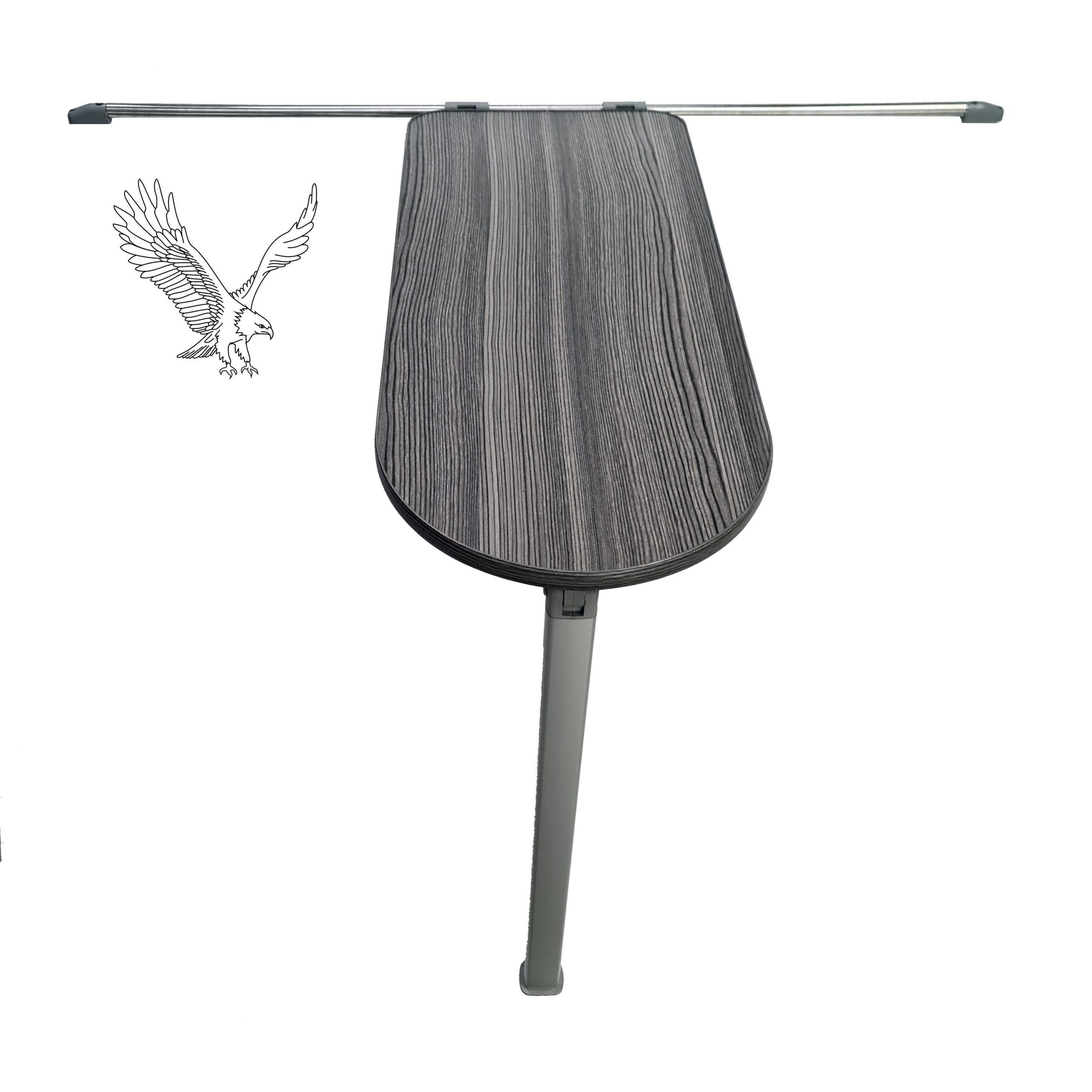 Campervan Table - Curved, complete with Folding Table Leg and Sliding Table Kit