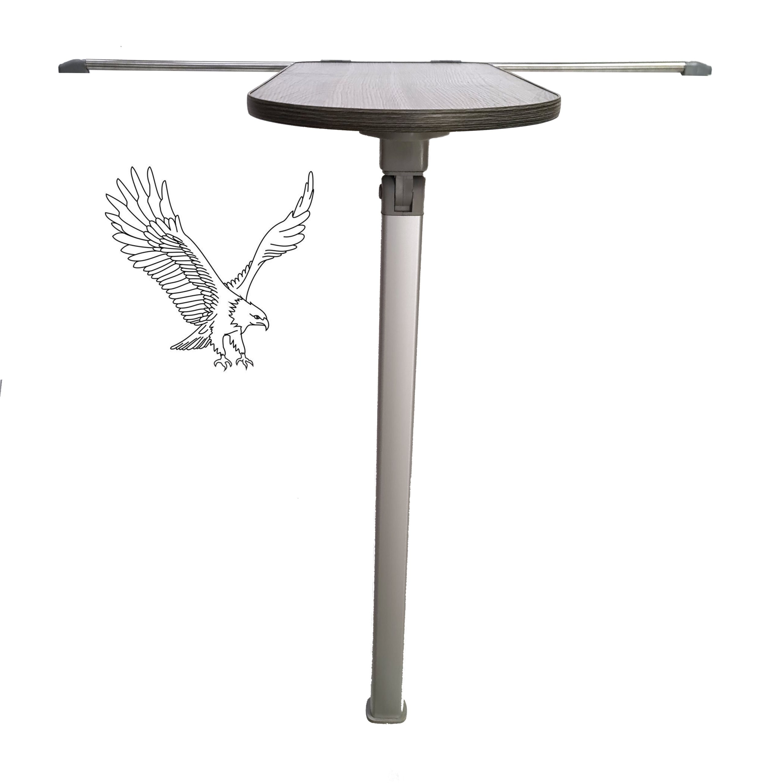 Campervan Table - Curved, complete with Folding Table Leg and Sliding Table Kit - Image 3
