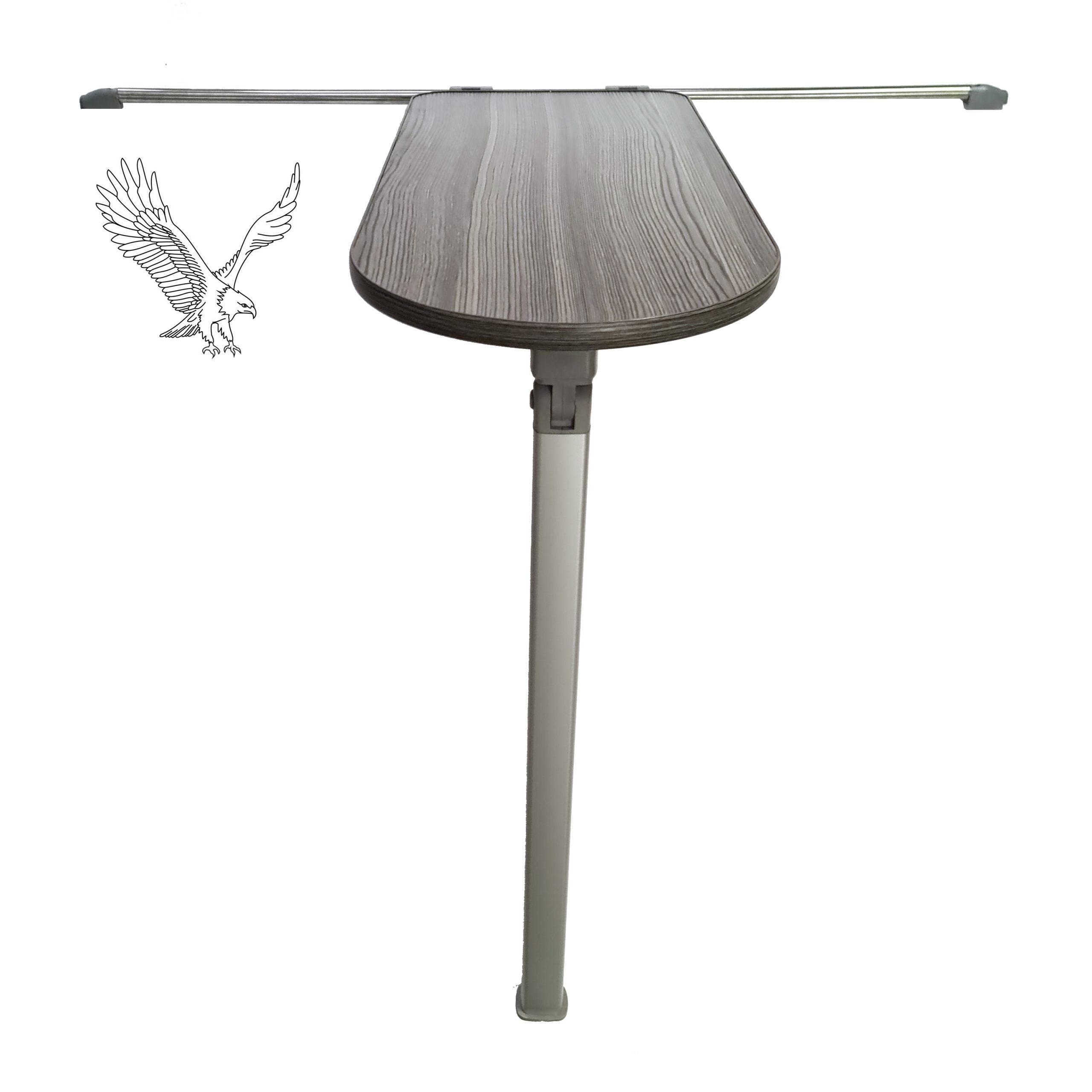 Campervan Table - Curved, complete with Folding Table Leg and Sliding Table Kit - Image 2