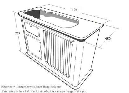 "The Trafalgar" in Gloss White with 9222 LH Sink Hob and Installation Kit - Image 6