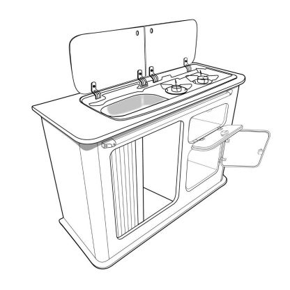 "The Trafalgar" in Gloss White with 9222 LH Sink Hob and Installation Kit - Image 4