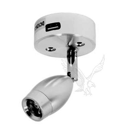 Vega 3w Touch Spotlight with 2amp USB Socket - Silver - Image 4