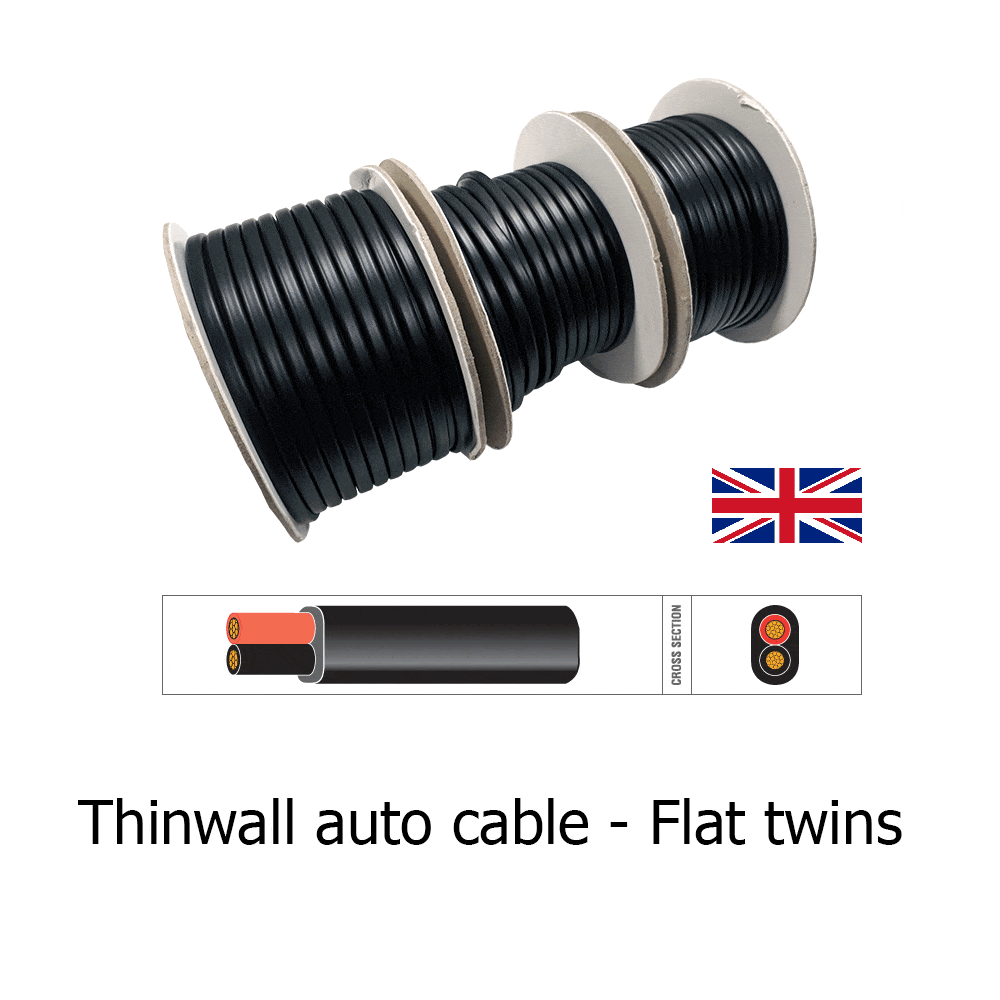 2mm2 - 25 Amp Thin Wall auto 2 core cable ( Flat twin)