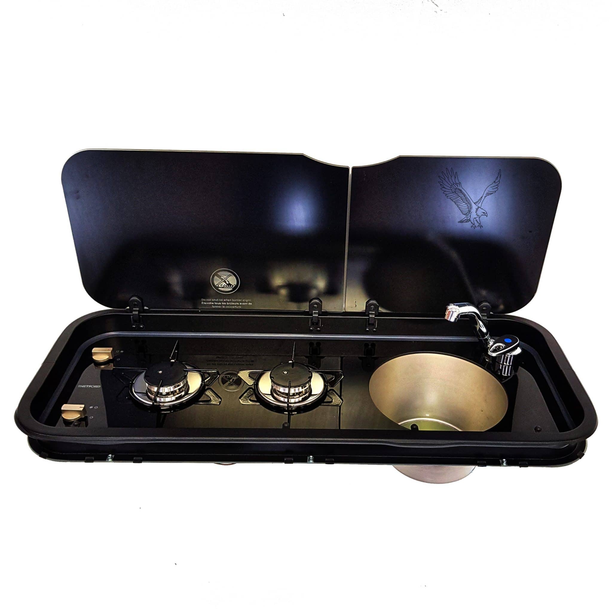Thetford Topline 111 Double Burner Hob and Right-Hand Sink with Hot/Cold Water Installation Kit - Image 4