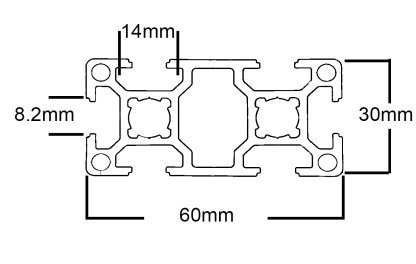 30 x 60 (3060) Aluminium T-Slot Profile Anodised / Silver - Image 6