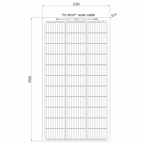 100W SEMI-FLEXIBLE FIBREGLASS SOLAR PANEL - Image 2
