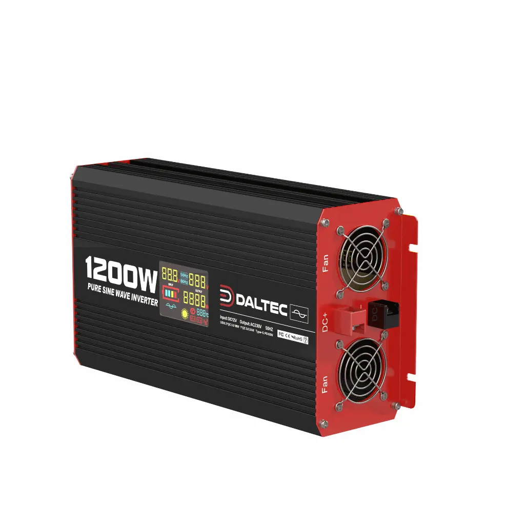 1200W 12V PURE SINE WAVE POWER INVERTER WITH REMOTE CONTROL AND FREE SCREEN - Image 2