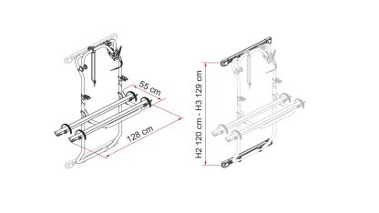 KIT BARS FOR CARRY BIKE DJ FOR DUCATO> 2006 SILVER - ALUMINIUM FINISH - Image 3