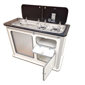 "The Trafalgar" in Gloss White with 9222 LH Sink Hob and Installation Kit