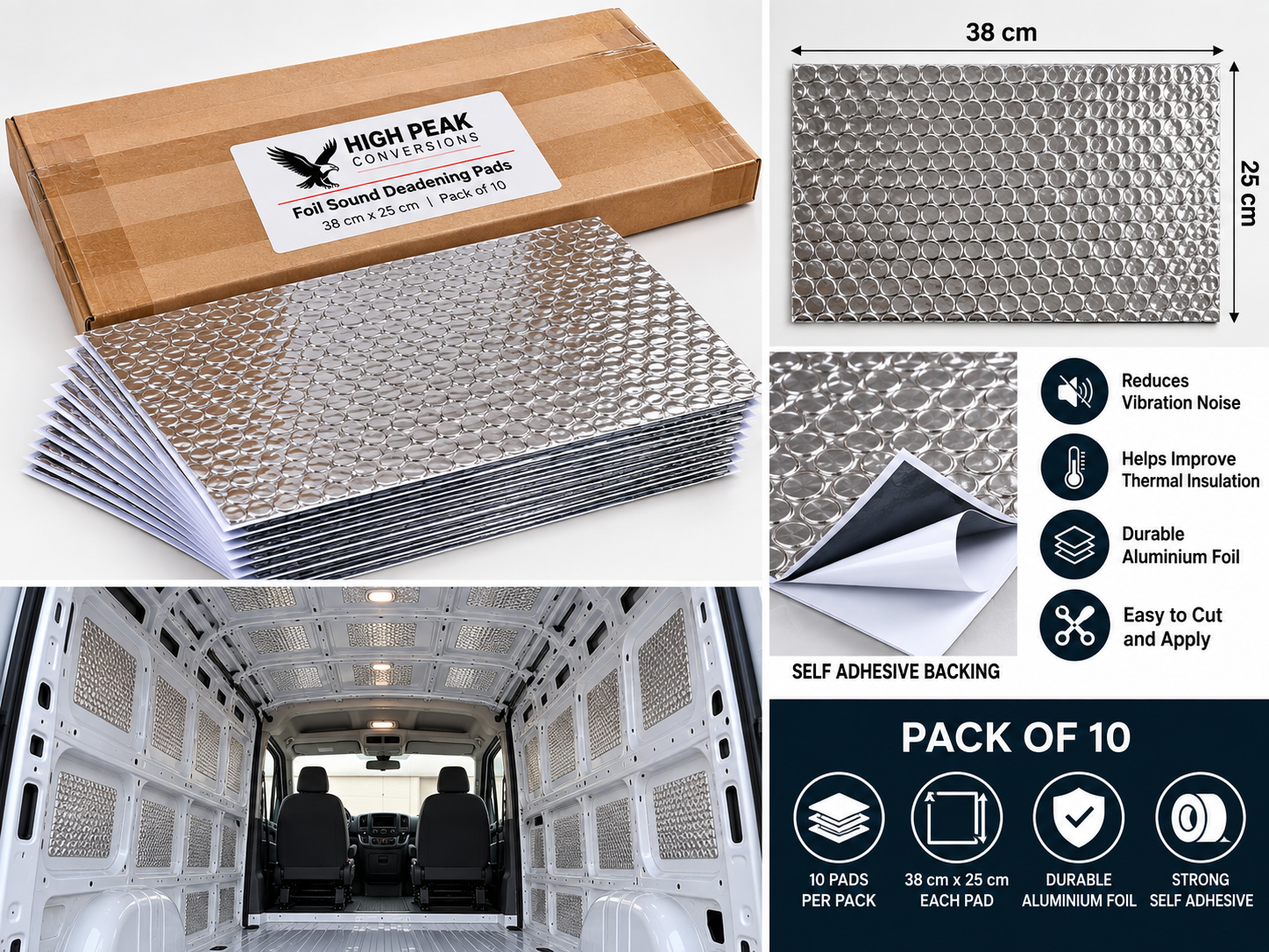 Anti-Vibration Sound Deadening Pads Foil Butyl - Image 2